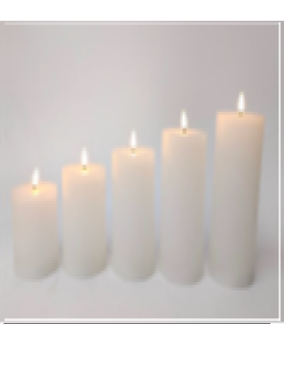 Picture of Northlight 35702171 8 in. Flameless Flickering LED Christmas Wax Pillar Candles&#44; White - Set of 3