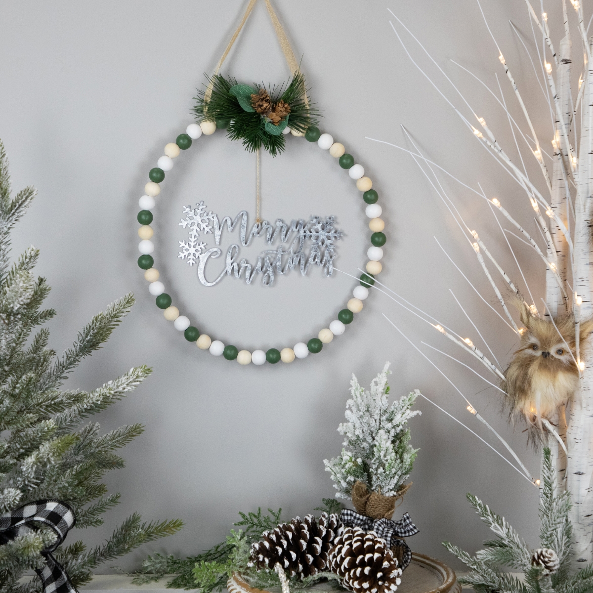 35706191 12 in. Beaded Merry Christmas Wall Decoration