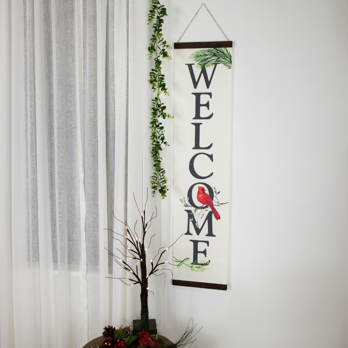 35706211 43 in. Cardinal Welcome Wall Sign Decoration