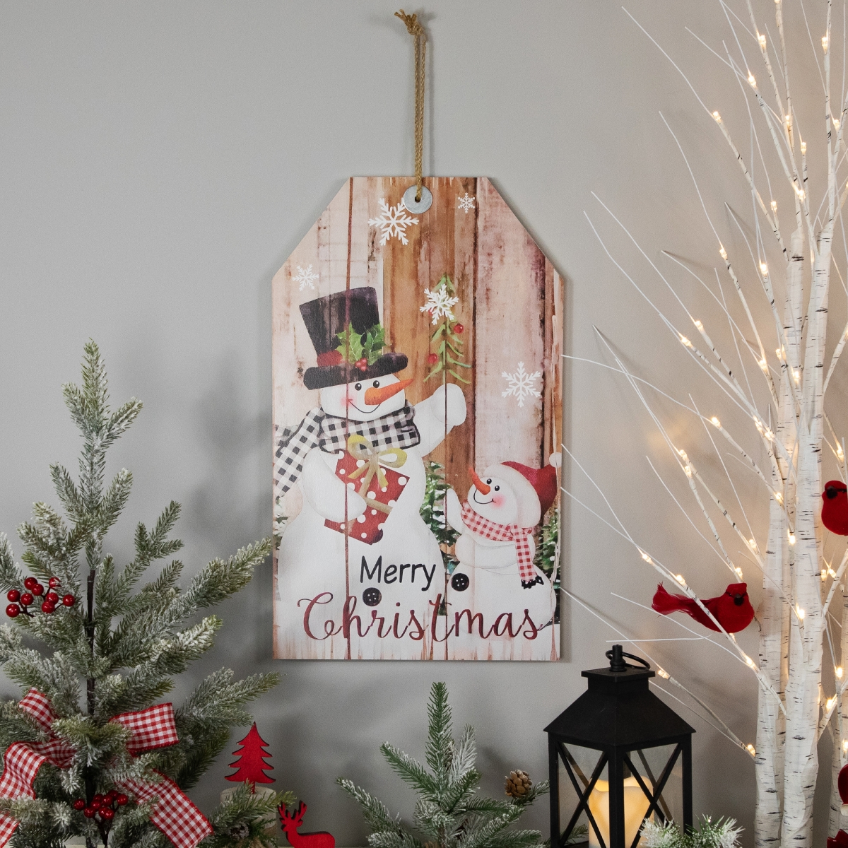 35706217 19.5 in. Snowmen Merry Christmas Wall Sign