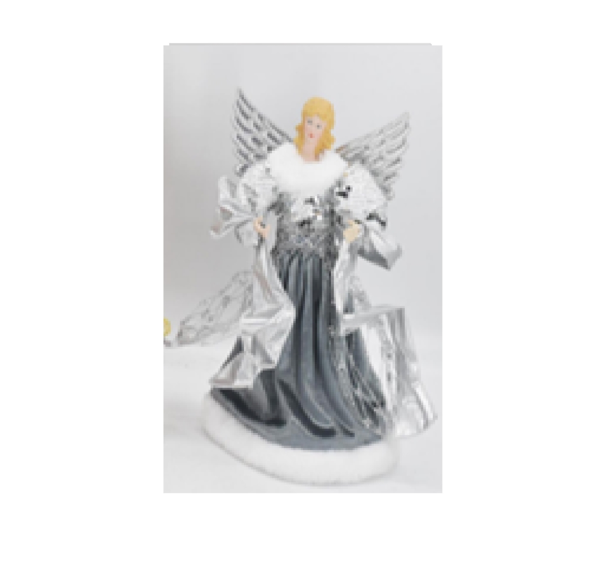 Picture of Northlight 35680468 12 in. Slate & Metallic Silver Sequined Angel Christmas Tree Topper Unlit