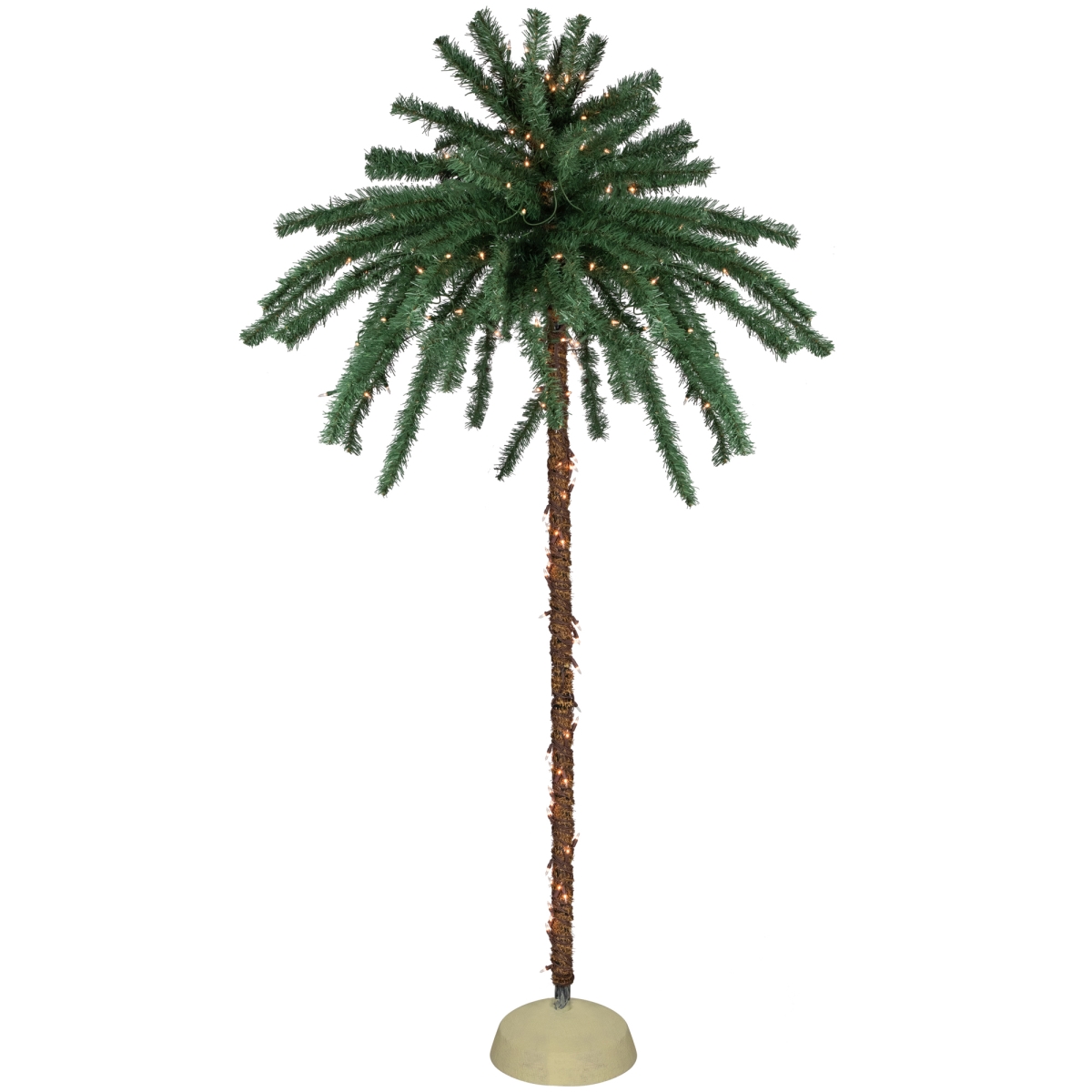 35679934 6 ft. Pre-Lit Artificial Tropical Outdoor Patio Palm Tree, Clear Lights