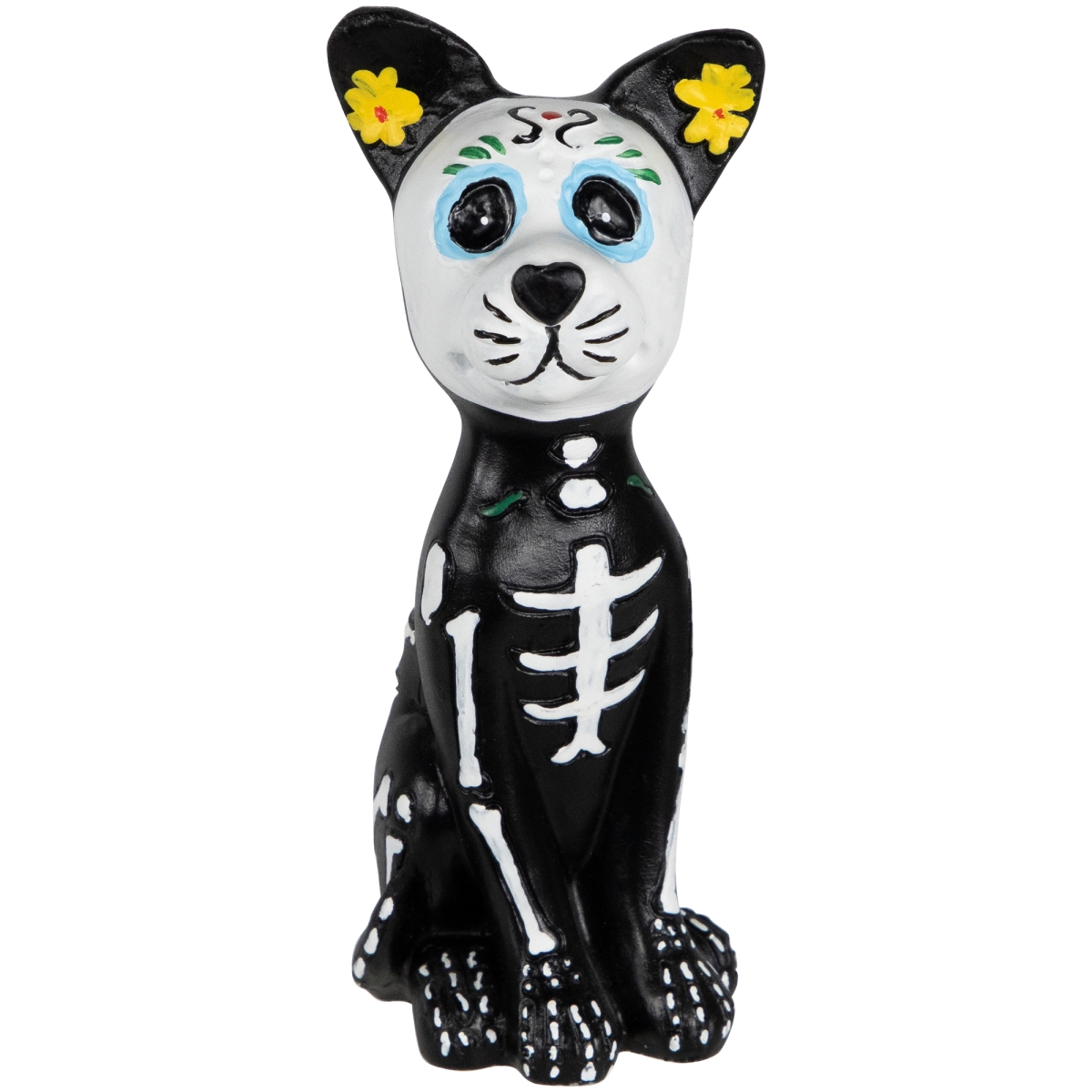 35697009 5 in. Black Day of the Dead Skeleton Dog Figurine Decoration