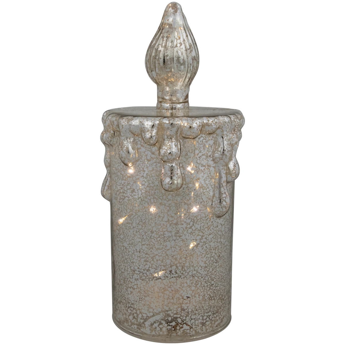 35694681 8.75 in. LED Lighted Gold Dripping Candle Chrsitmas Decoration