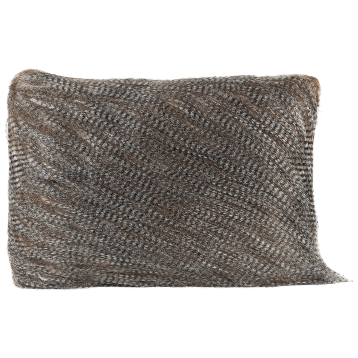 35702146 19 in. Walnut & Brown Plush Furry Rectangular Throw Pillow