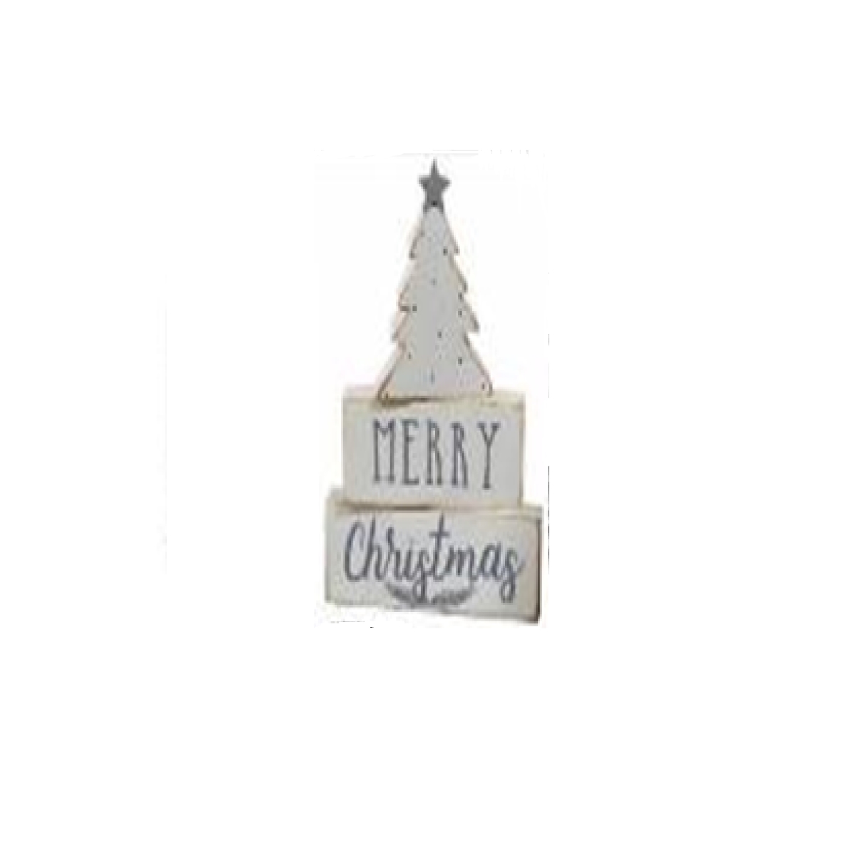 35706226 7 in. Wooden Merry Christmas Tabletop Block Decoration