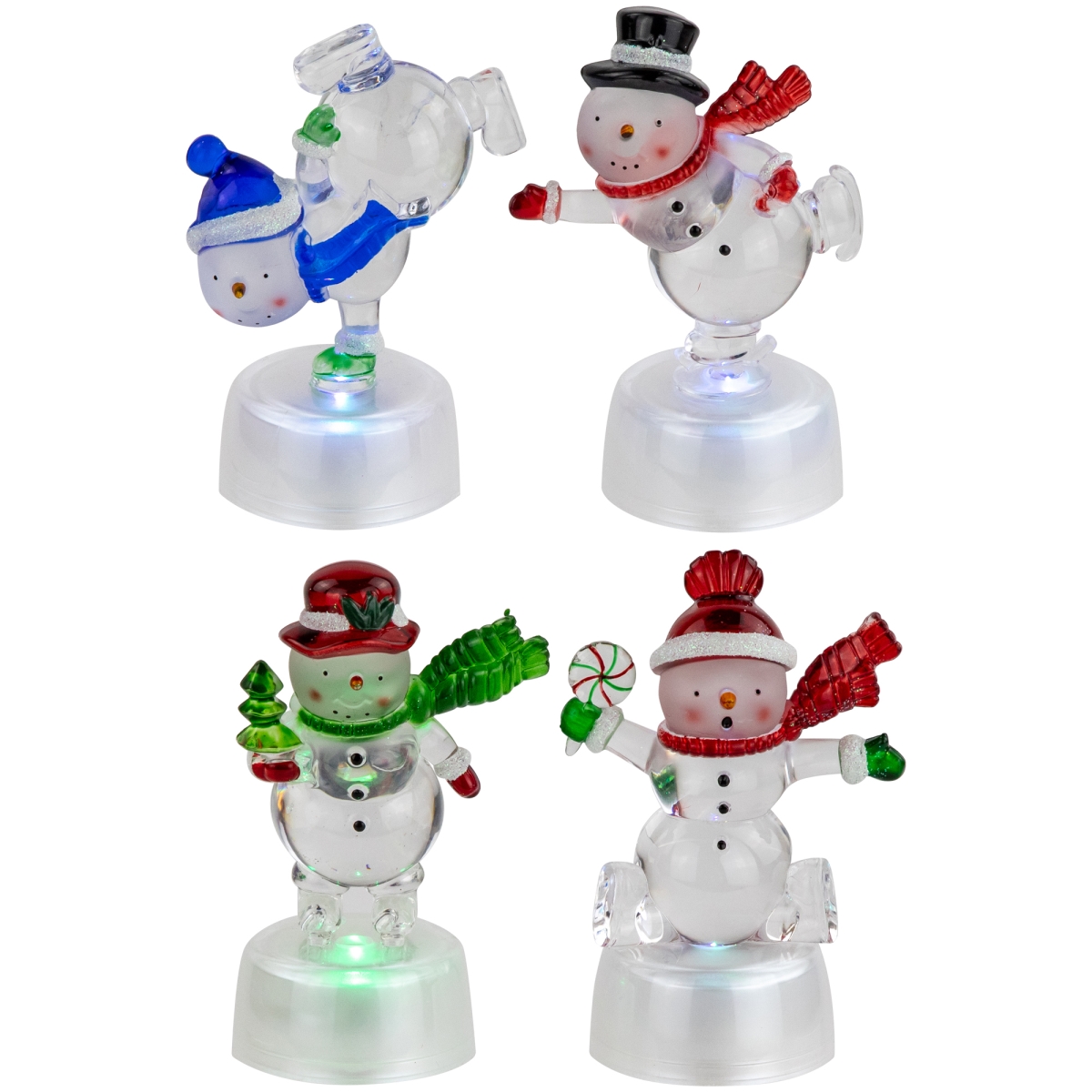 Picture of Northlight 35690049 LED Lighted Color Changing Snowmen Christmas Decorations - 4.25 in. - Set of 4