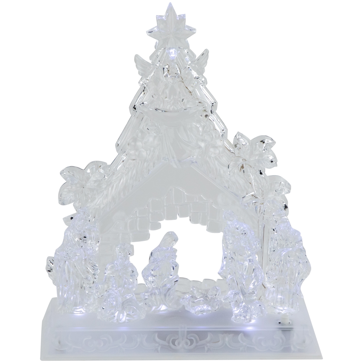 Picture of Northlight 35690054 12 in. LED Lighted Nativity Scene in Stable Acrylic Christmas Decoration