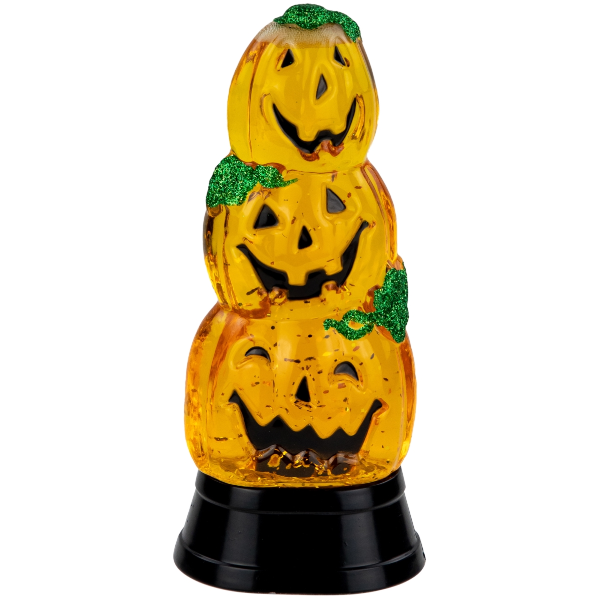 35701603 14.75 in. LED Lighted Stacked Jack O Lanterns Halloween Snow Globe -  NorthLight