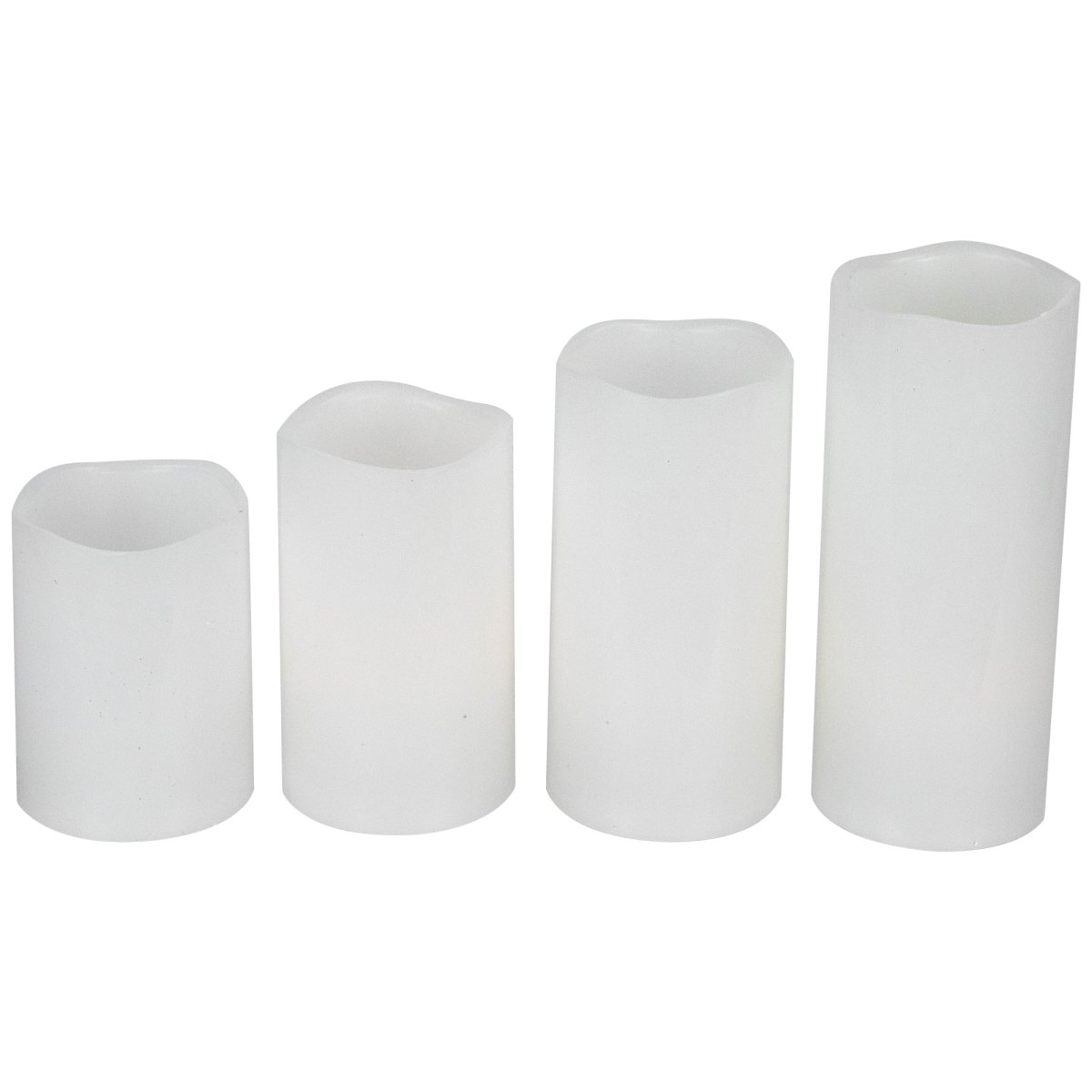 Picture of Northlight 35702167 Flickering LED Flameless Wax Pillar Candles&#44; Solid White - 7 in. - Set of 4