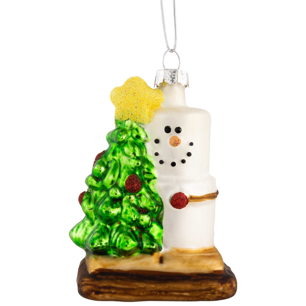 35711938 3.25 in. Smore with Tree Glass Christmas Ornament