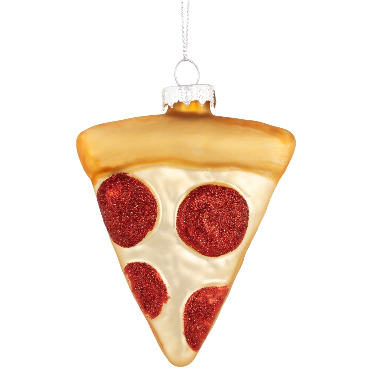 35711953 4.25 in. Cheese & Pepperoni Pizza Slice Glass Christmas Ornament -  NorthLight