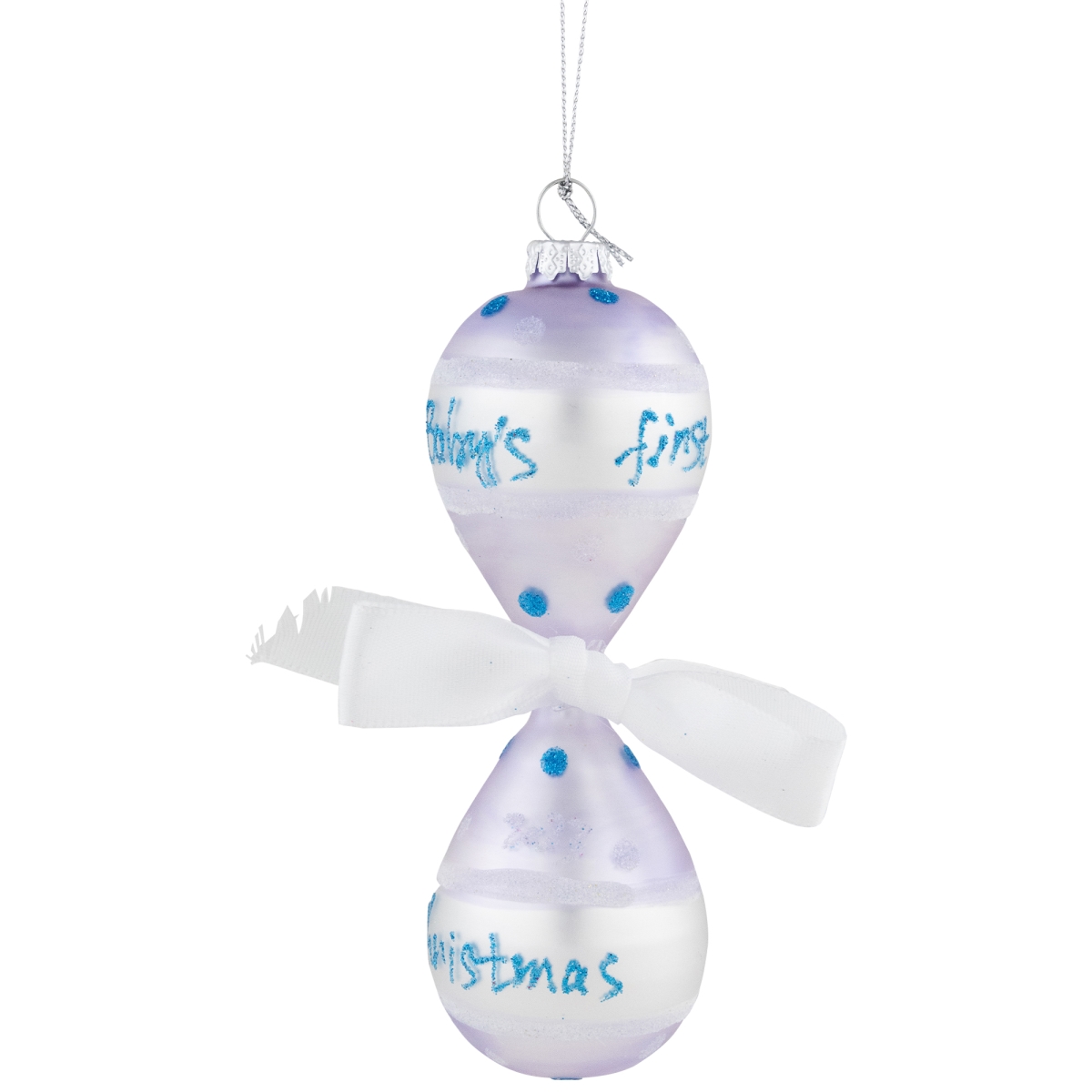 35712006 5 in. Baby Boys First Christmas 2023 Glass Ornament -  NorthLight