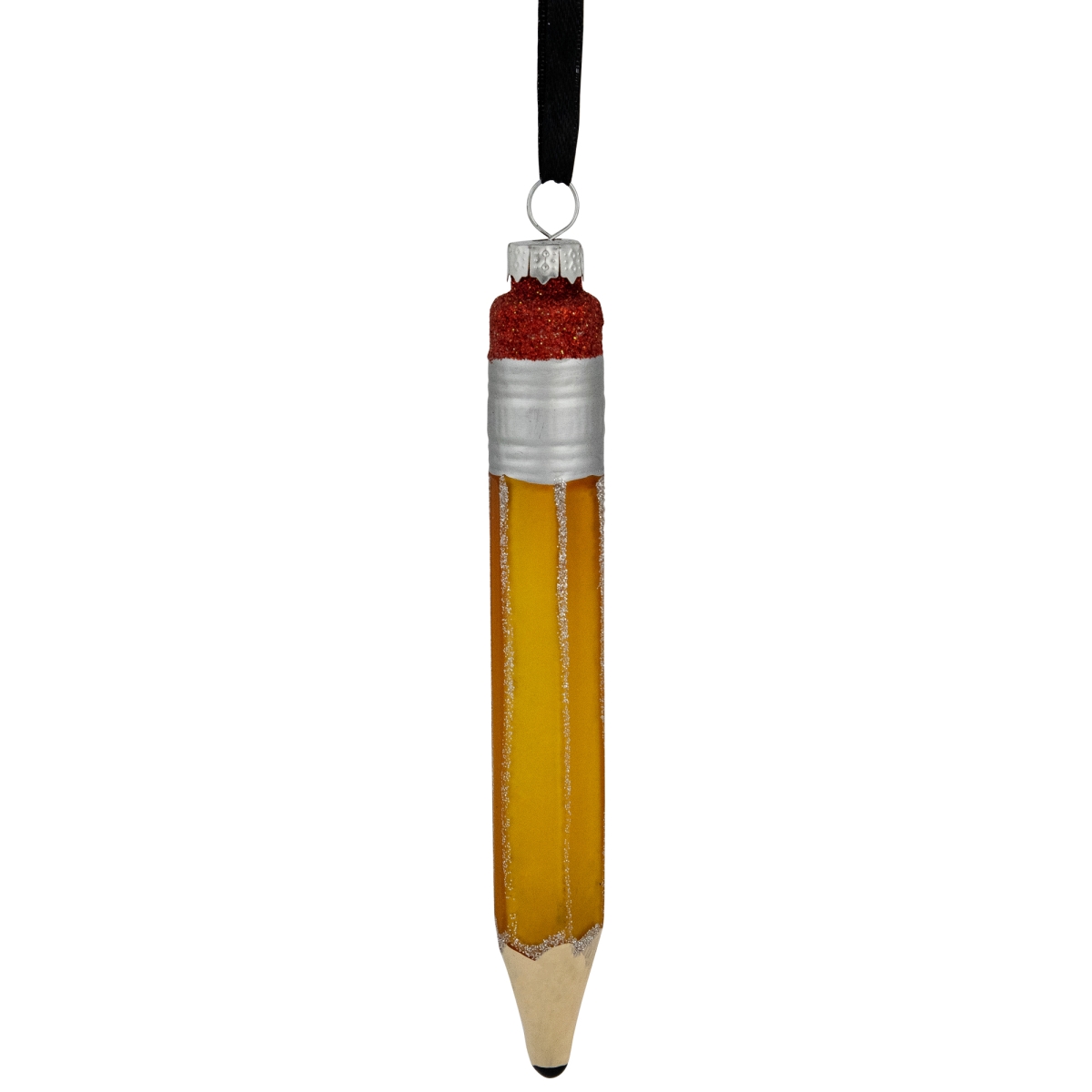 35712045 5.75 in. Glittered Pencil Glass Christmas Ornament