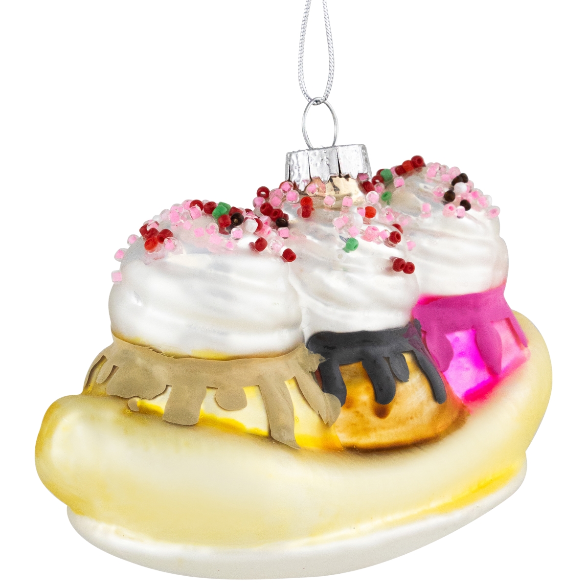 35712049 5 in. Banana Split Glass Christmas Ornament