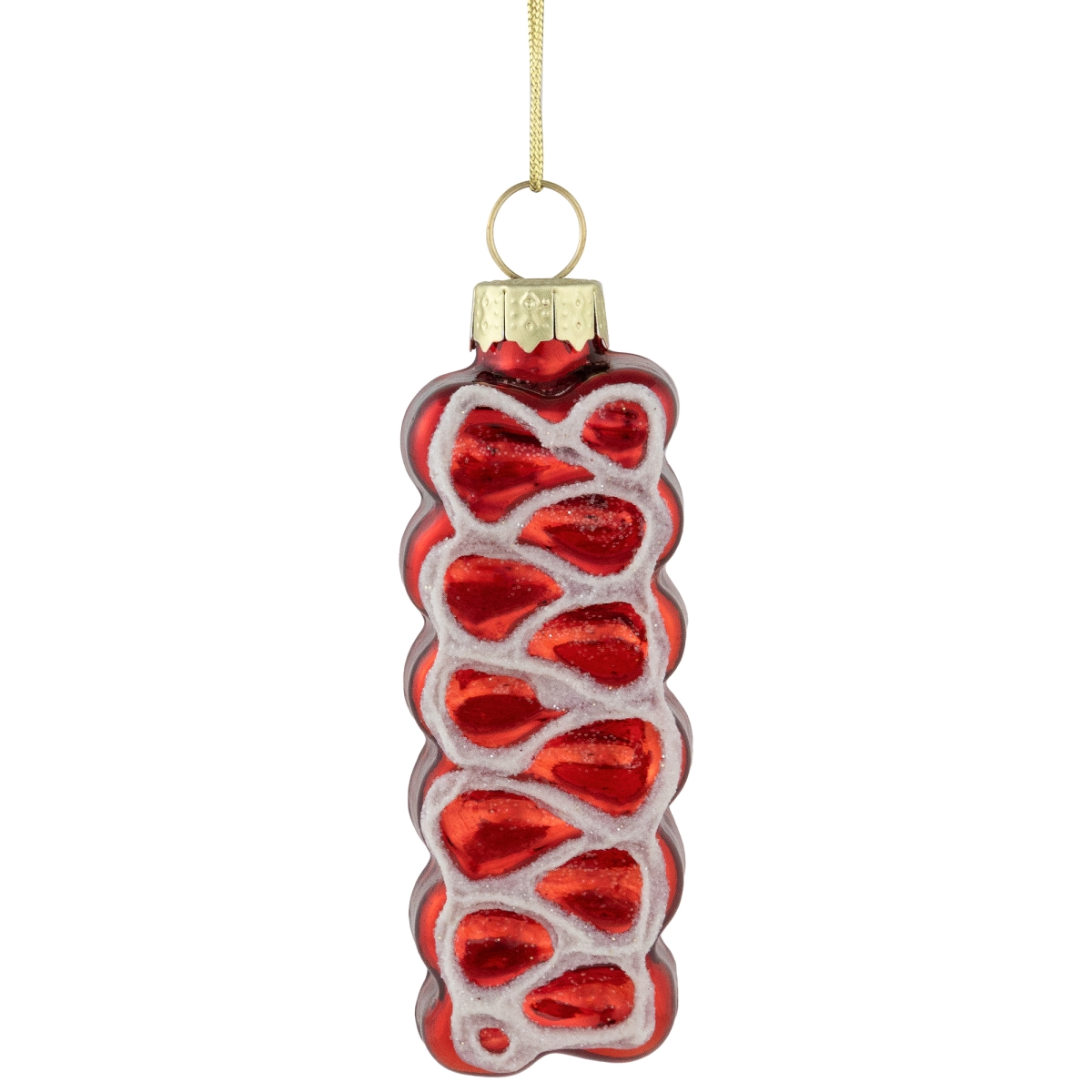 35712051 3 in. Ribbon Candy Glass Christmas Ornament, Red