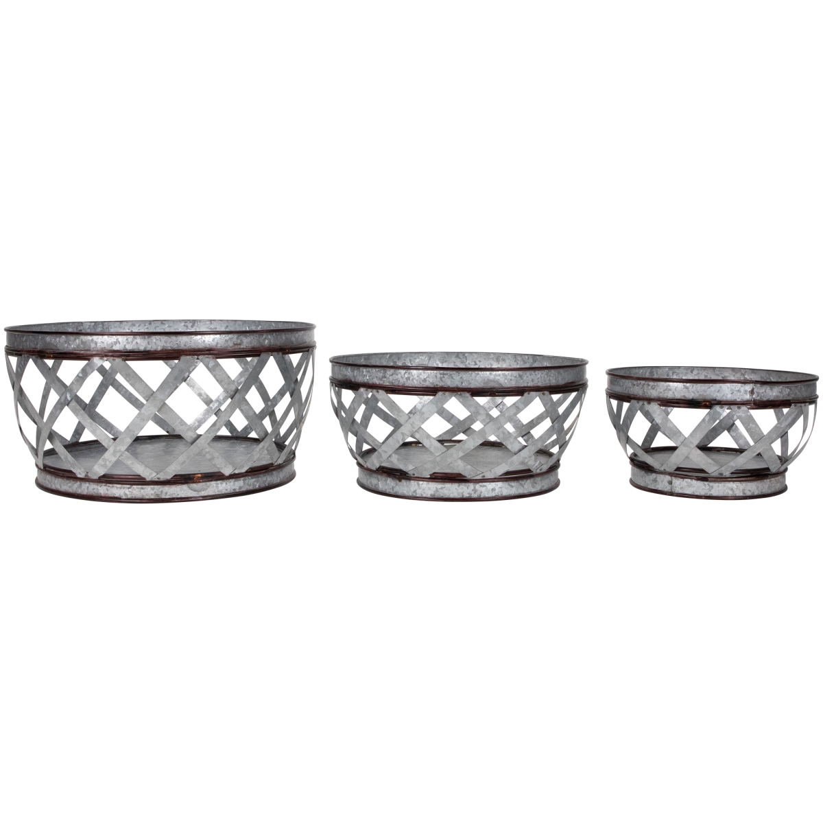 35688834 Woven Nesting Baskets, Brown - 12.5 in. - Set of 3