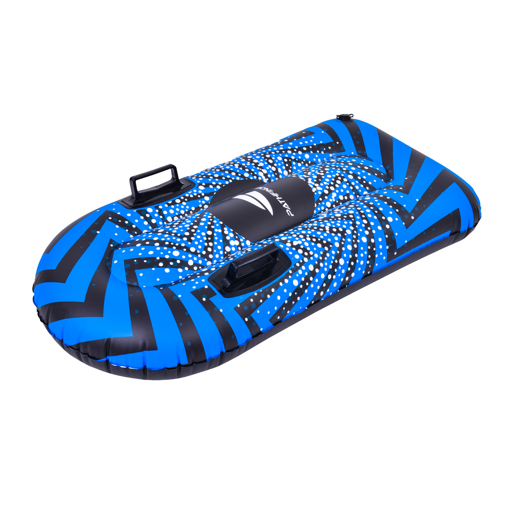 35681044 38 in. Inflatable Ride-On Pool Float & Snow Tube, Black & Blue