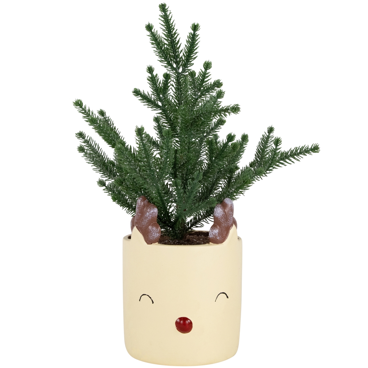 35707816 14.25 in. Mini Artificial Christmas Tree in Reindeer, Green - Unlit -  NorthLight