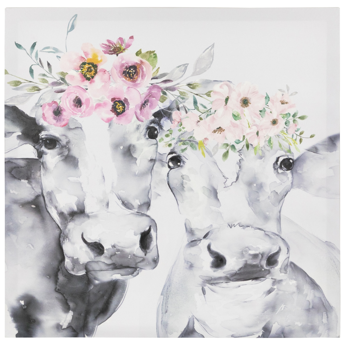 Picture of Northlight 35737542 17.5 x 17.5 in. Cows with Wildflowers Canvas Wall Art