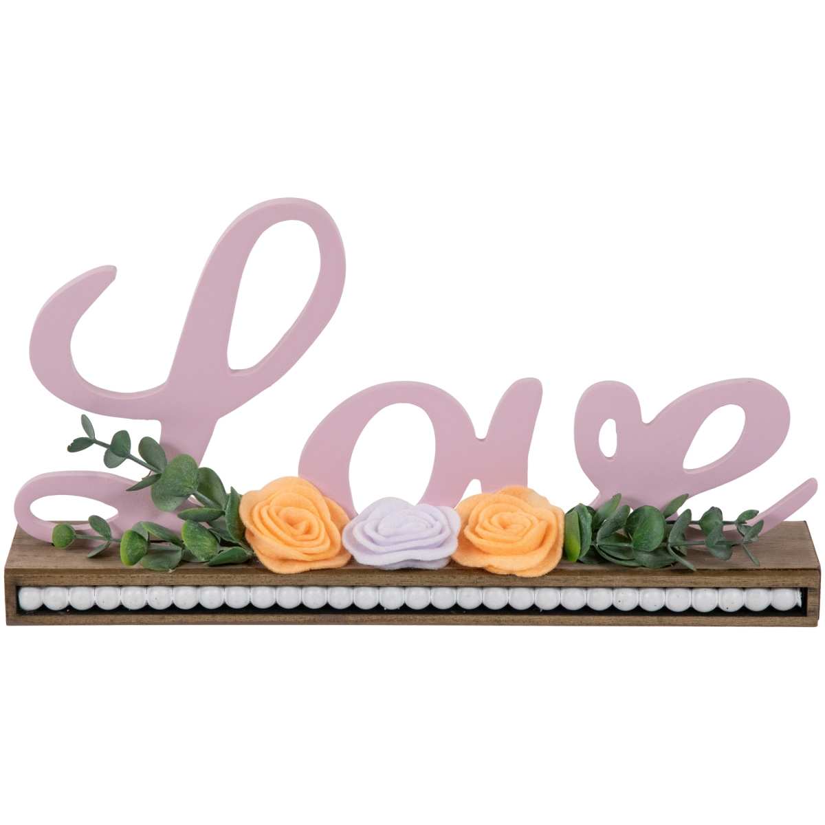 Picture of Northlight 35737551 11.25 in. Love with Flowers Wooden Valentines Day Sign