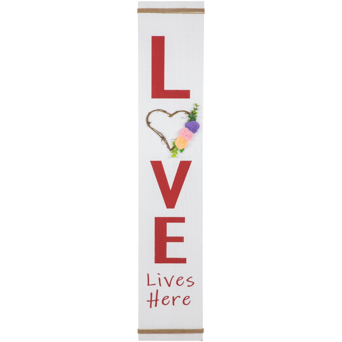 Picture of Northlight 35737596 39.25 in. Floral Heart Love Lives Here Wooden Valentines Day Sign