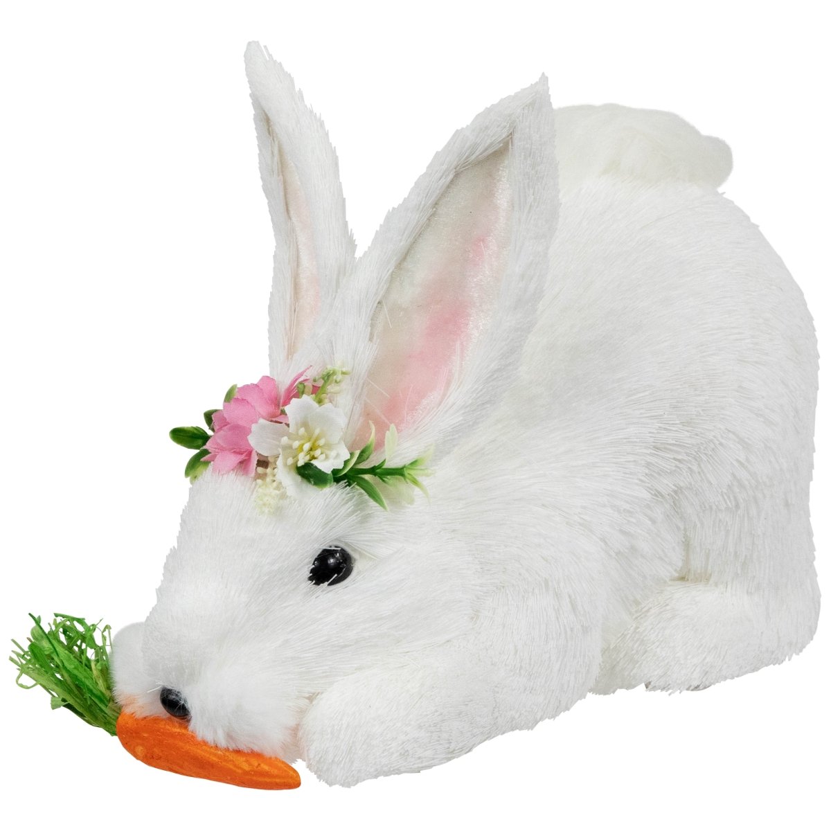Picture of Northlight 35737321 7 x 9.25 x 5 in. Easter Rabbit with Carrot Figurine&#44; White