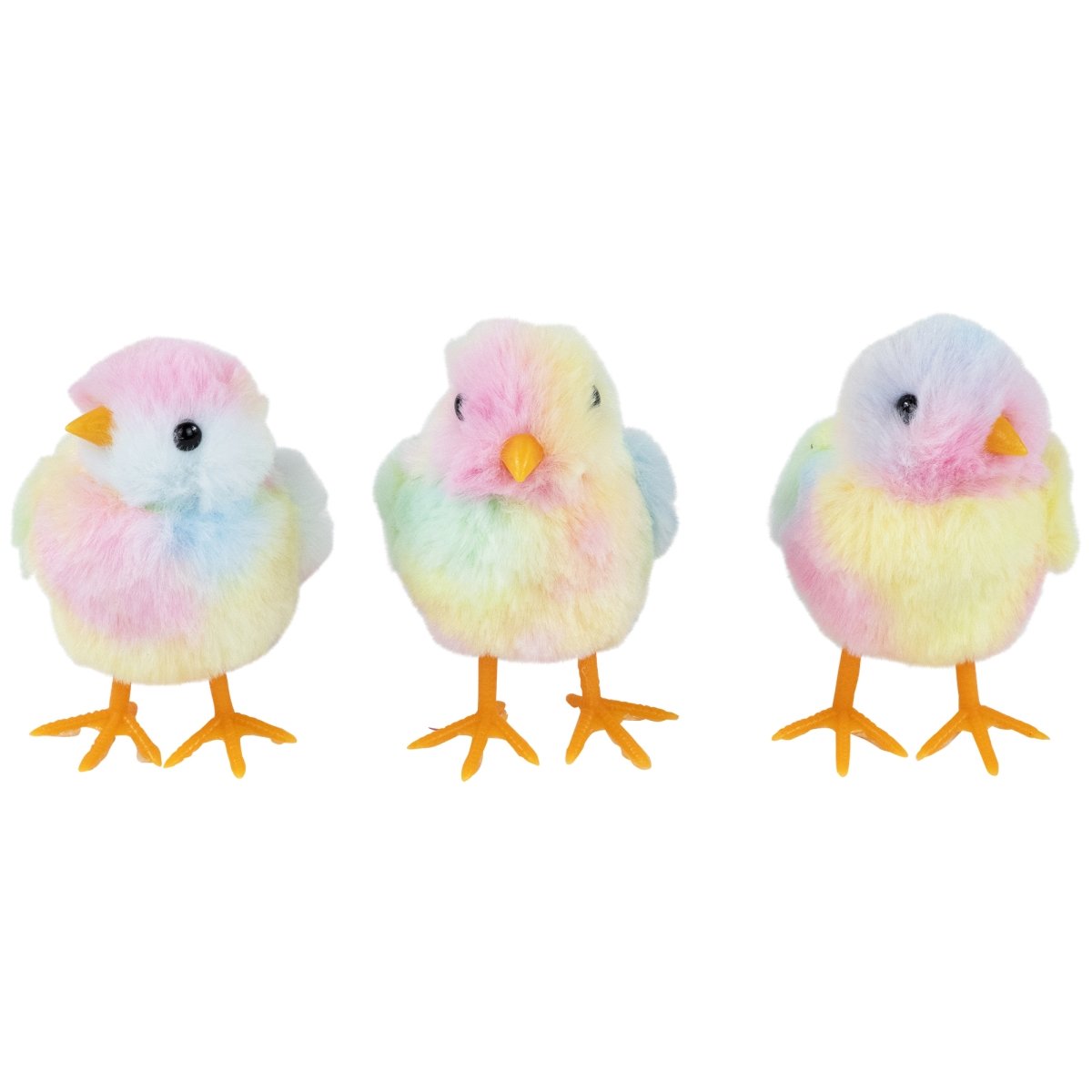 Picture of Northlight 35737335 4.5 x 2.75 x 3 in. Plush Tie Dye Easter Chick Figurine - Set of 3