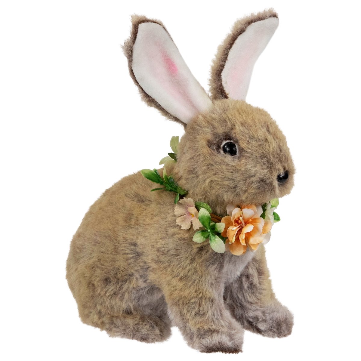 Picture of Northlight 35737337 8.5 x 4.5 x 6.5 in. Plush Rabbit with Flower Wreath Easter Figurine