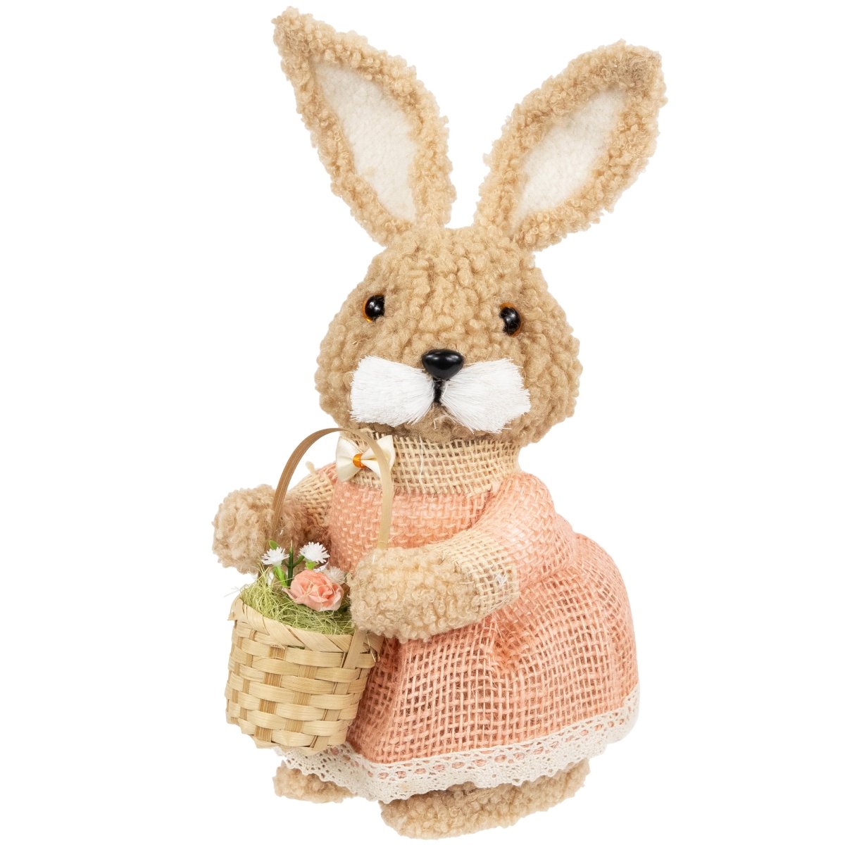 Picture of Northlight 35737341 10 x 4.5 x 5 in. Plush Girl Easter Rabbit Figurine with Basket