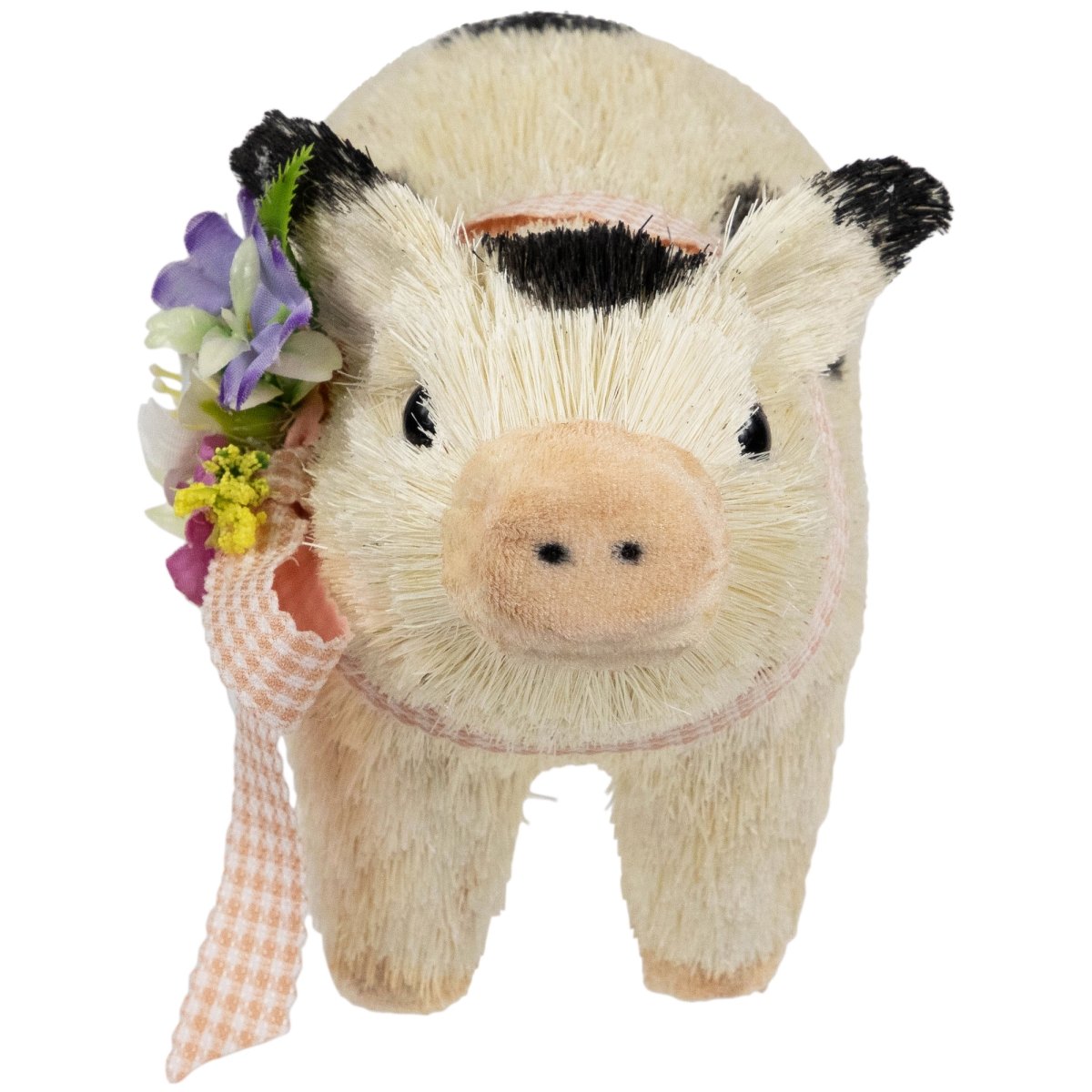 Picture of Northlight 35737342 5 x 9 x 4 in. Spotted Piglet with Bow & Flowers Spring Figurine