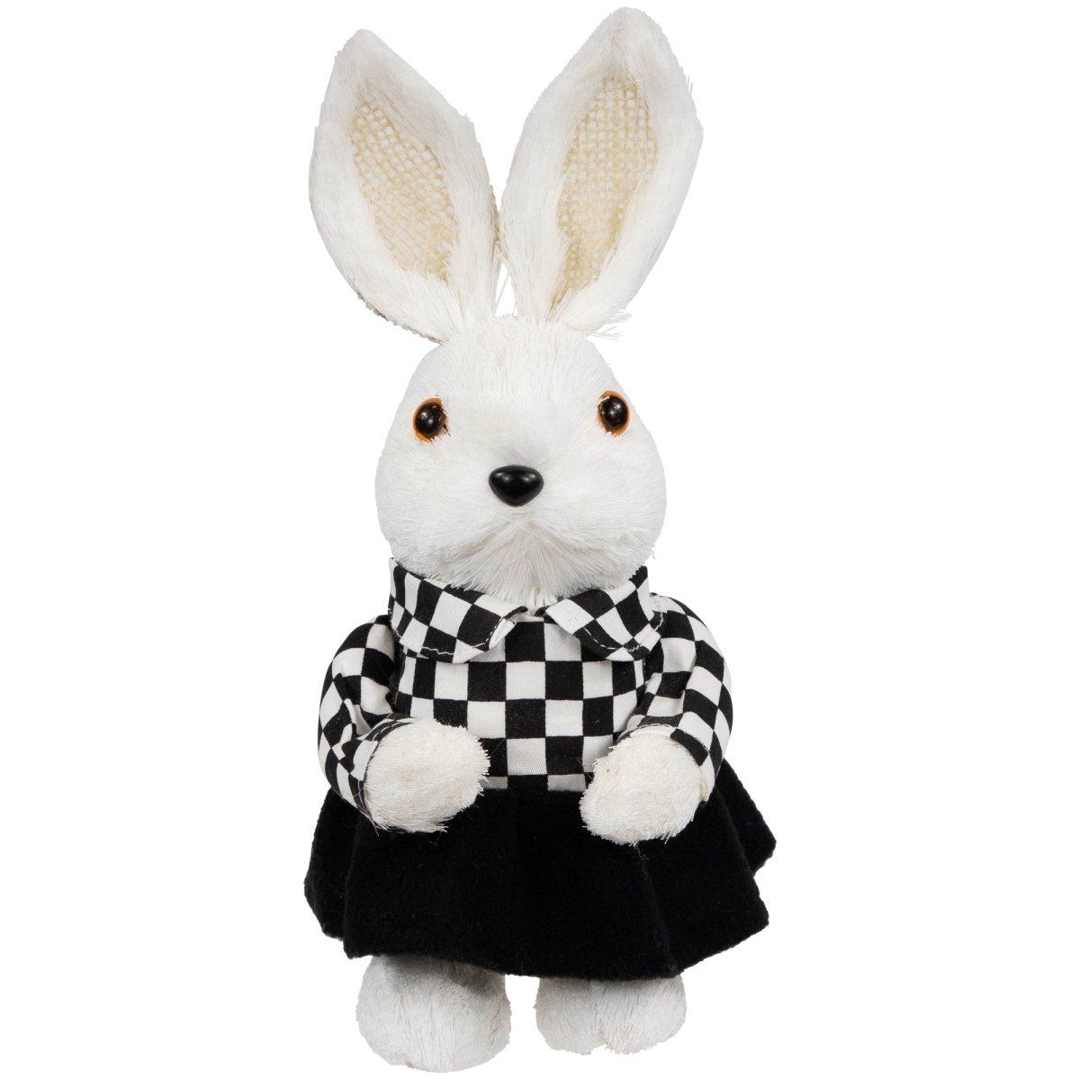 Picture of Northlight 35737350 10 x 4 x 4.25 in. Girl Easter Rabbit Figurine in Checkered Dress