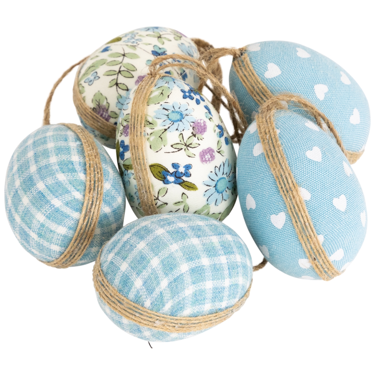 Picture of Northlight 35737358 2 x 1.5 in. Dia. Easter Eggs Hanging Decoration&#44; Blue - Set of 6