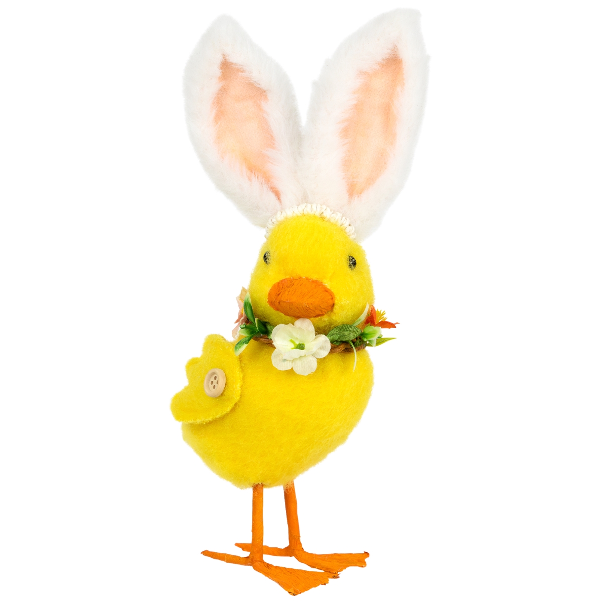 Picture of Northlight 35737373 10 x 4 x 3 in. Duckling with Rabbit Ears Easter Figurine&#44; Yellow
