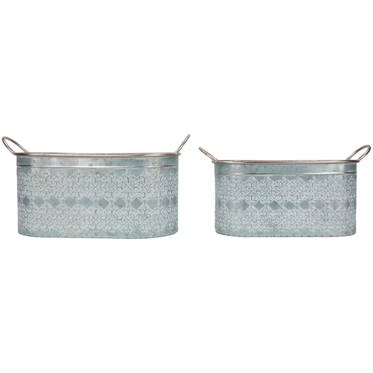 35747102 19.25 in. Metal Storage Bins with Handle - Set of 2