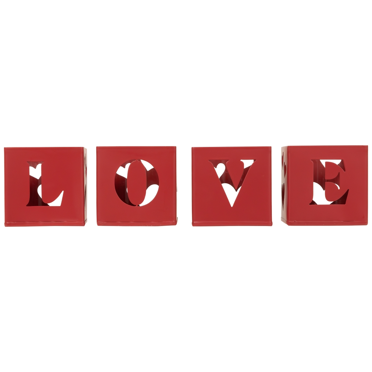 Picture of Northlight 35747143 2.75 x 2.75 x 2.75 in. Love Blocks Valentines Day Metal Votive Candle Holder - Set of 4