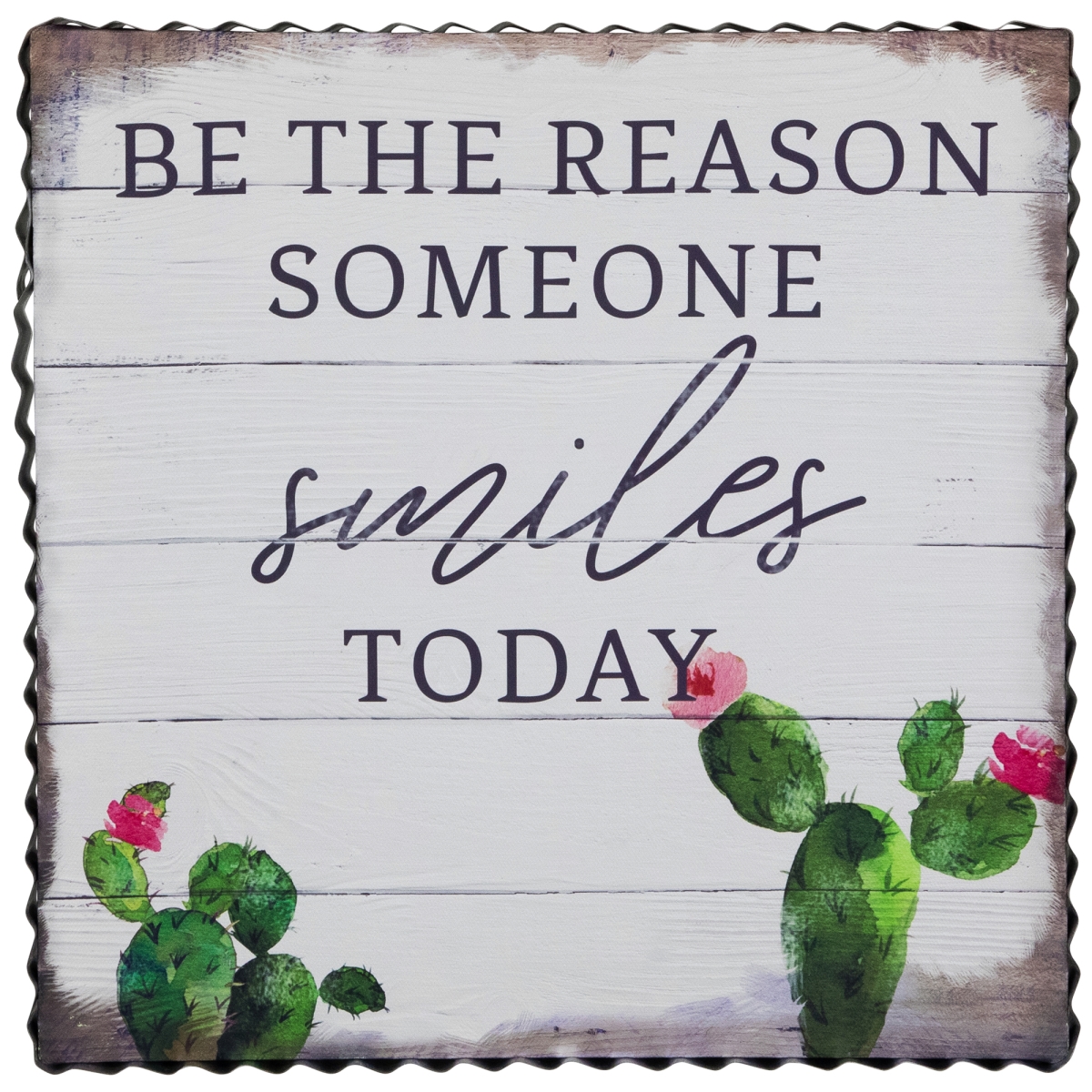 35737565 12 x 12 x 1 in. Be the Reason Someone Smiles Today Framed Canvas Wall Art