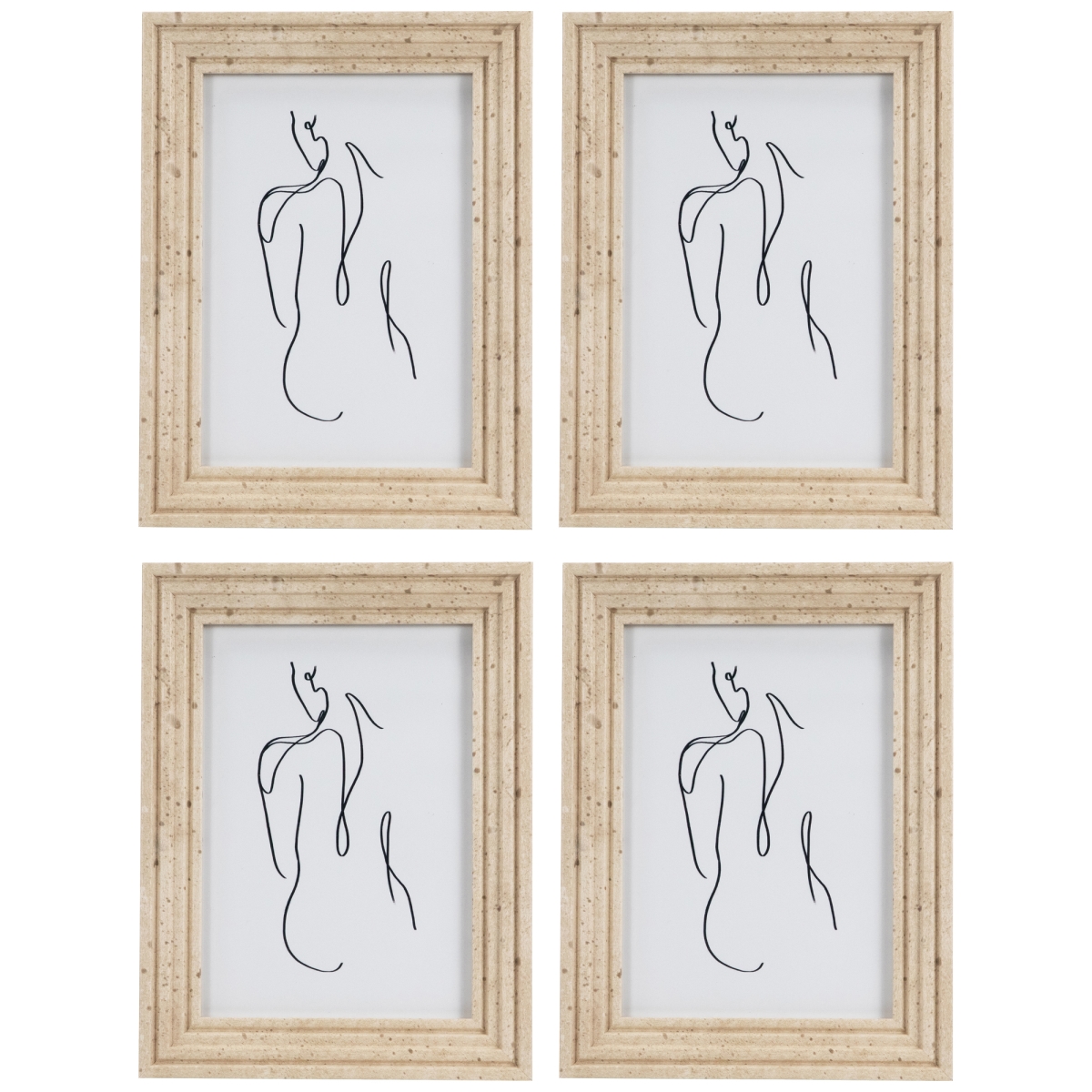 Picture of Northlight 35737572 8.5 x 6.5 in. Natural Ribbed Picture Frame for 5 x 7 in. Photo - Set of 4