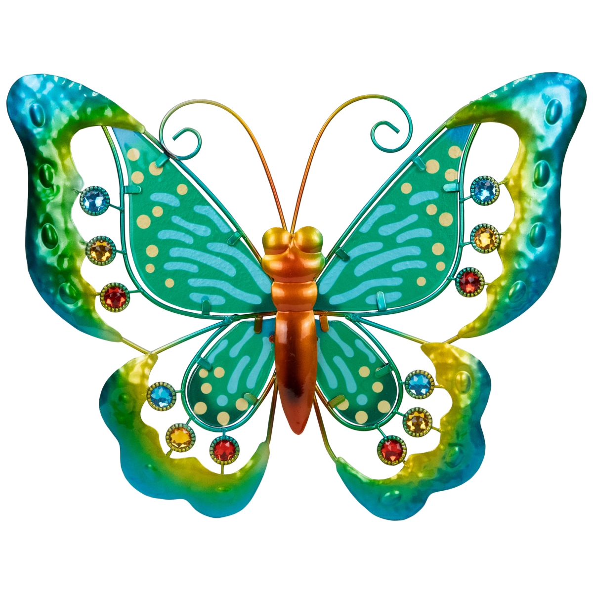 Picture of Northlight 35745417 10 x 12 x 0.5 in. Green Metal Butterfly Outdoor Garden Wall Hanging