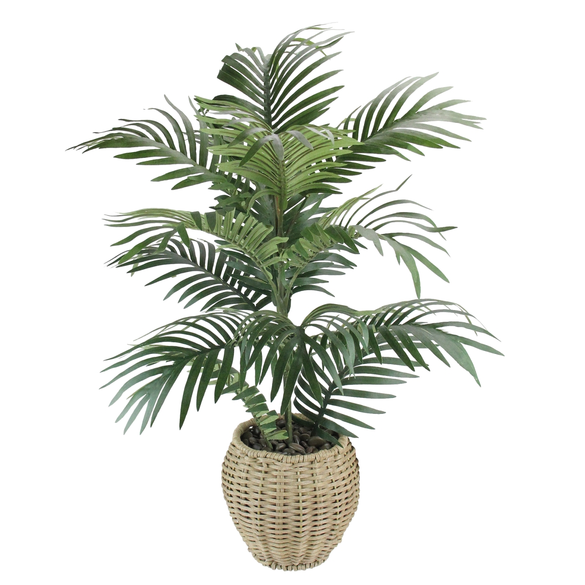 32840790 23.5 in. Green Potted Artificial Areca Palm Plant