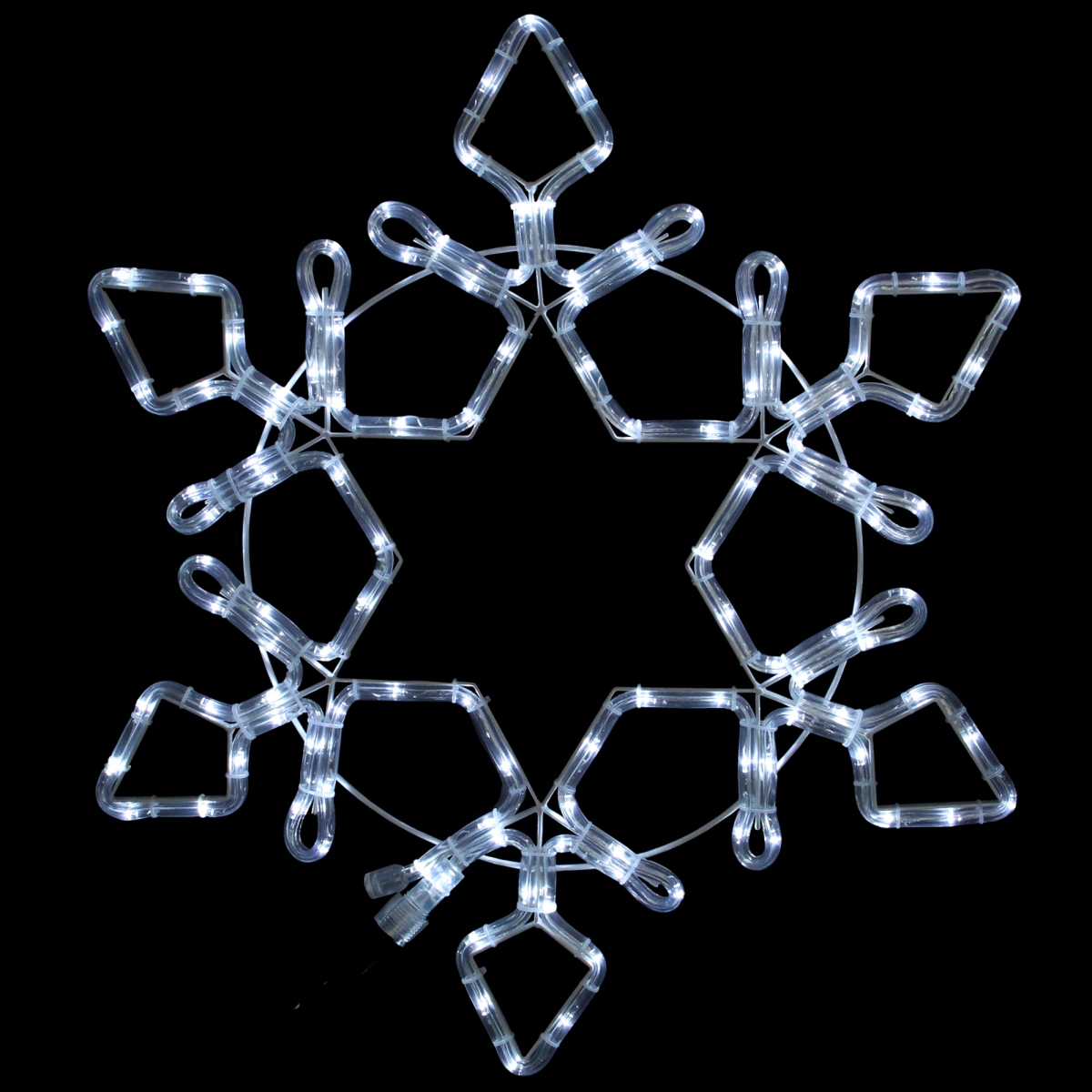 33406554 3 ft. LED Rope Light Snowflake Commercial Christmas Decoration, White