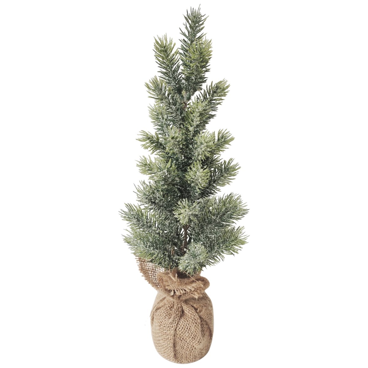 Picture of Northlight 34865481 17.5 in. Frosted Pine in Burlap Base Christmas Tree Unlit