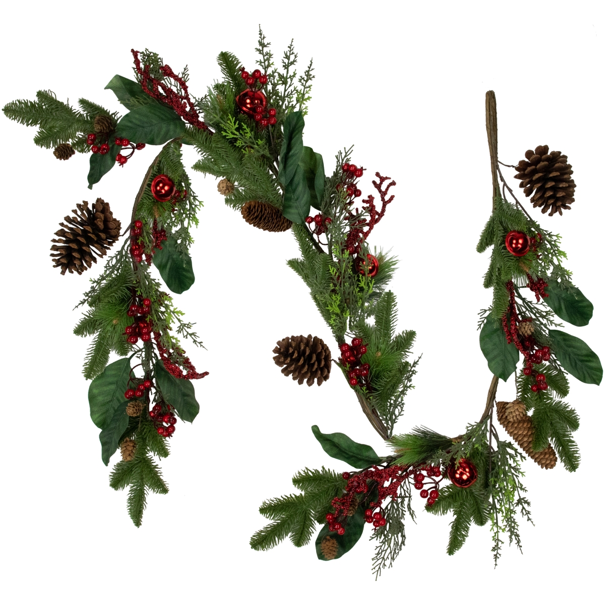 35251043 6 ft. x 8 in. Pinecones & Berries Artificial Christmas Garland Unlit