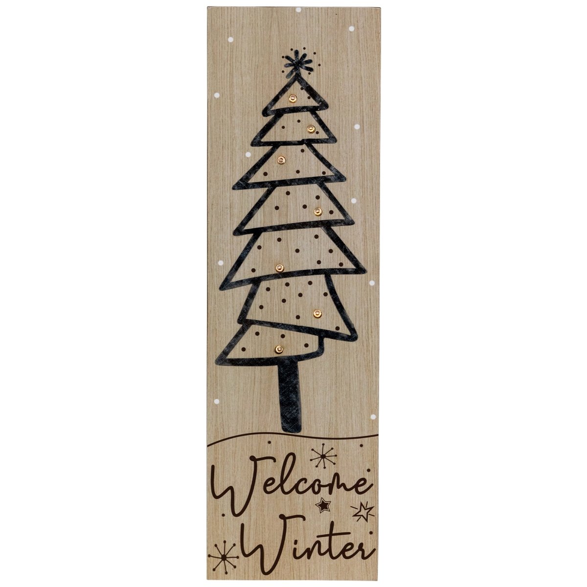 Picture of Northlight 35706194 15.75 in. Welcome Winter Wooden Tree Christmas Wall Sign