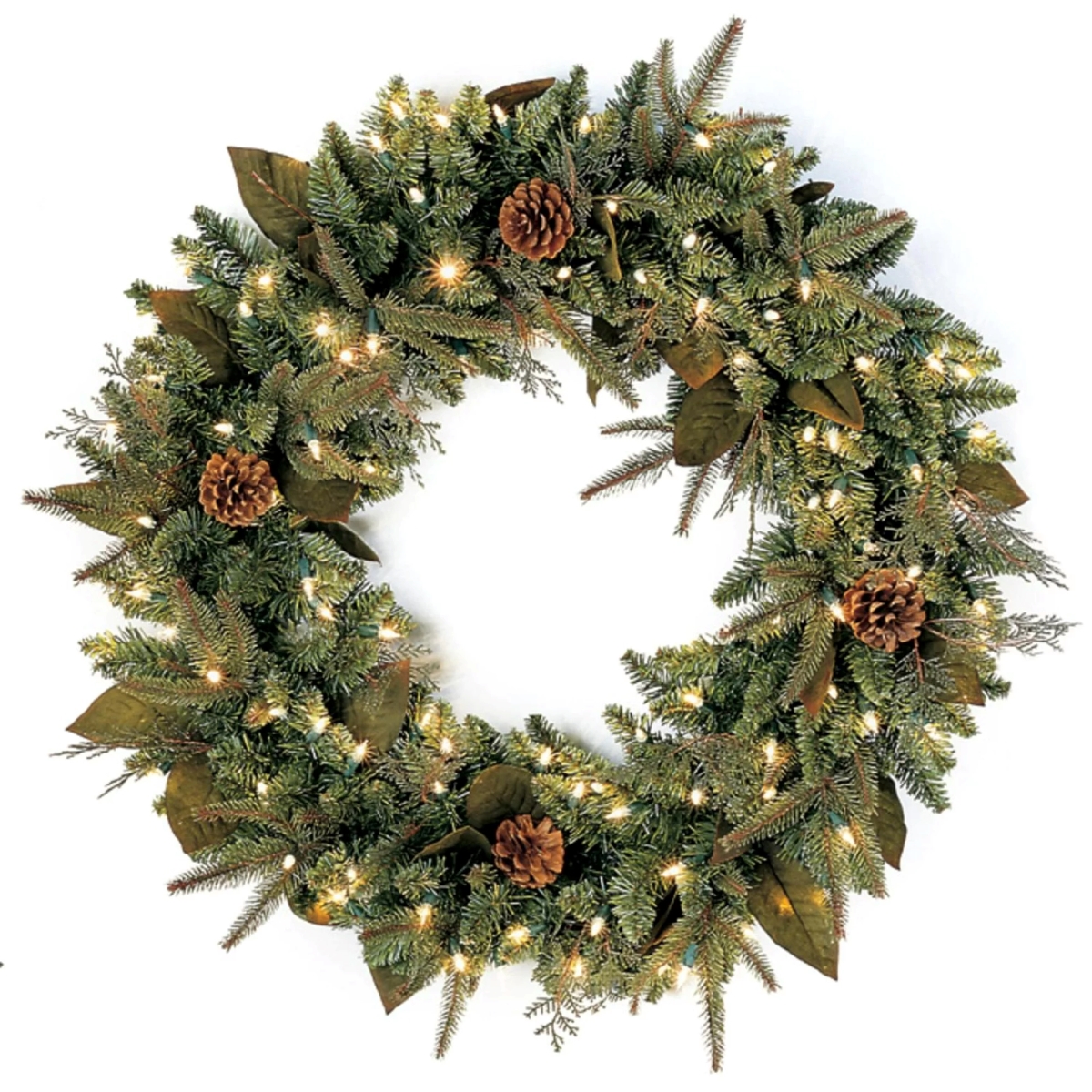 Picture of Northlight 35771493 Pre-Lit Green River Spruce Artificial Christmas Wreath - 24 in. - Clear Lights