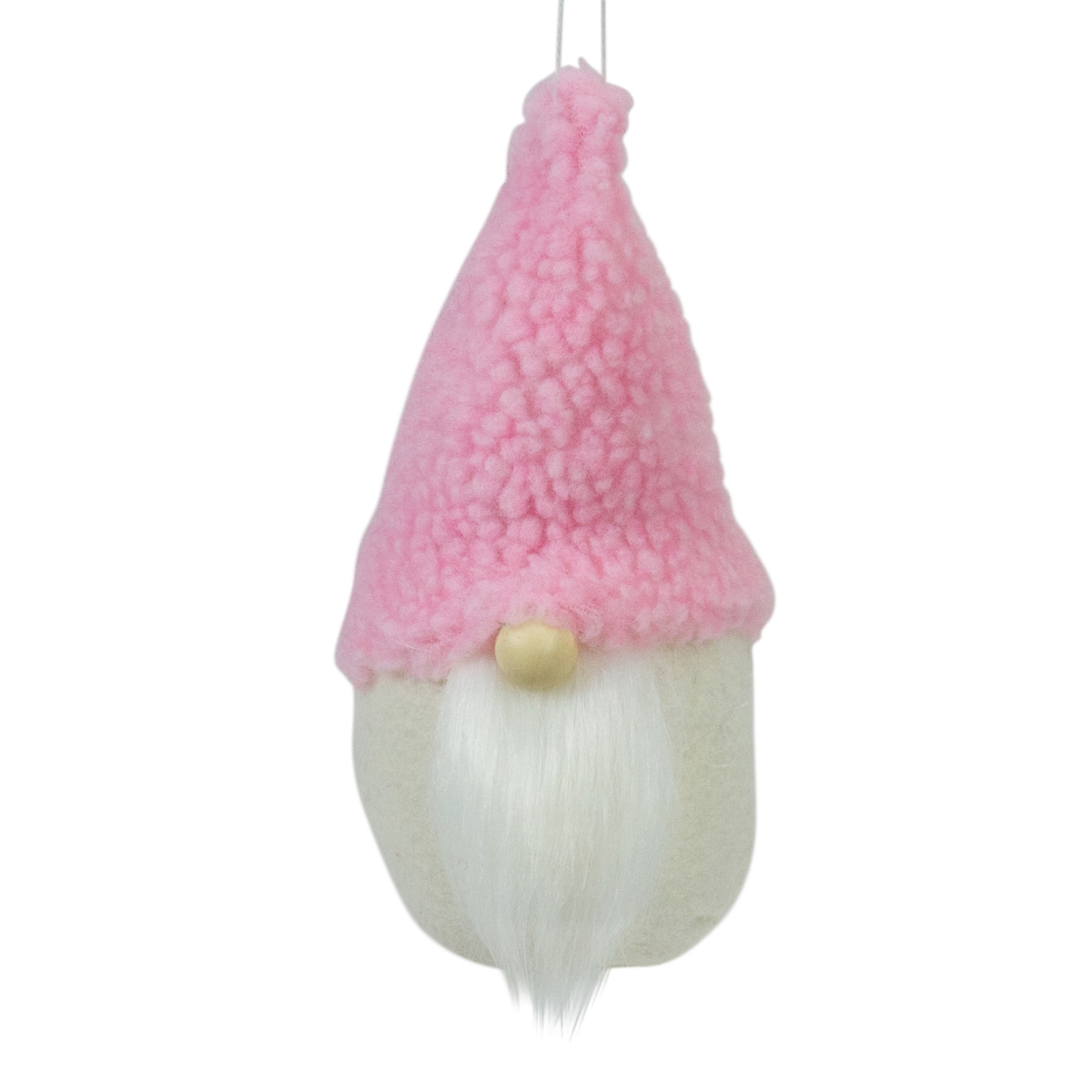 35035453 Plush Gnome Christmas Ornament, Pink - 7 in.