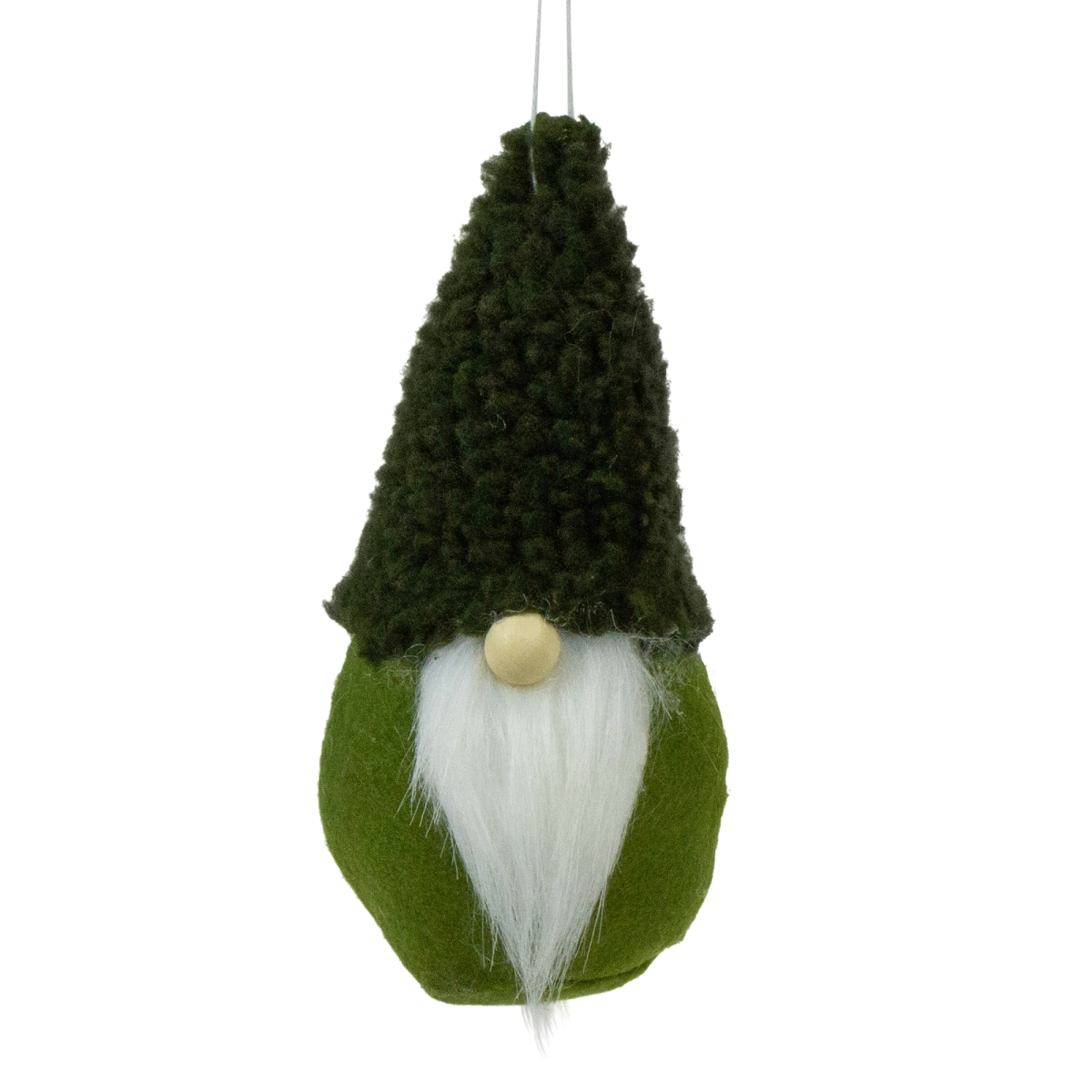 35035452 Plush Mini Gnome Christmas Ornament, Green - 7 in.