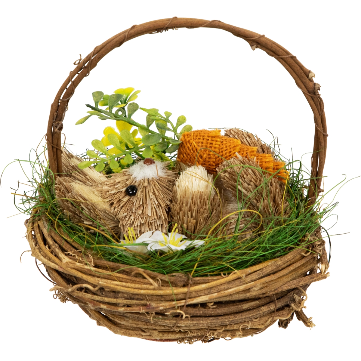 Picture of Northlight 35737355 Bunny in Woven Basket Easter Decoration - 6.5 in.