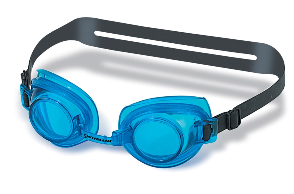 34851778 Anti-Leak Adjustable Swimming Pool Goggles, Blue - 7 in.