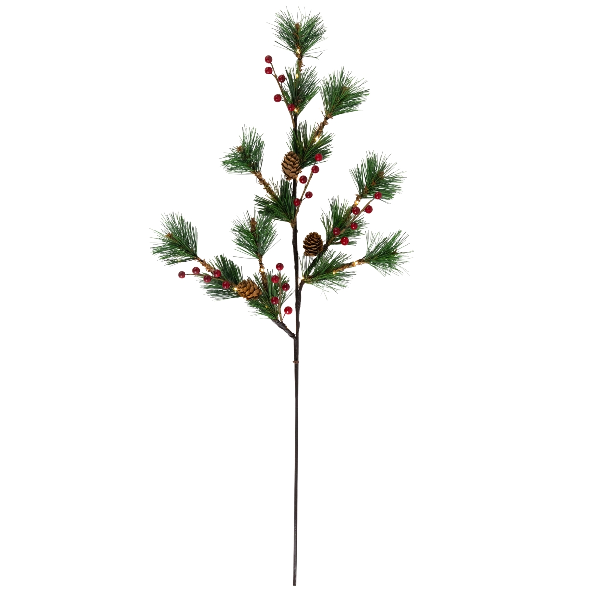 35764765 29 in. Lighted Berry & Pinecone Christmas Pine Spray - Warm White
